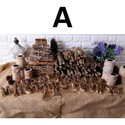 Together With Bark Solid Wood Retro Wooden English Letters Alphabet Number Cafeteria Bar Home Decoration Vintage DIY Letter