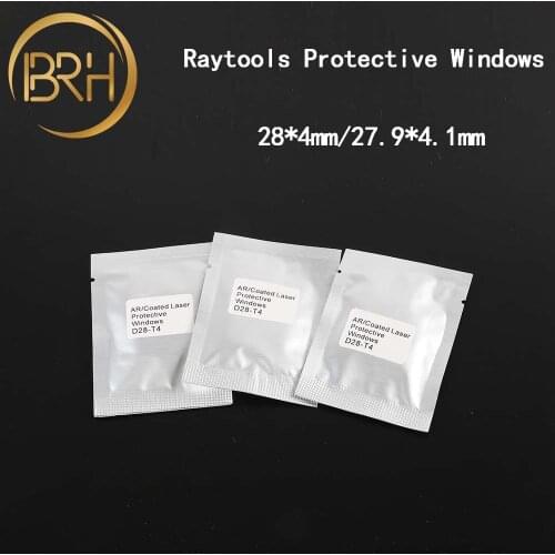 BRH10pcs/lot Raytools Fiber Laser Protective Lens/Glass 27.9*4.1/28*4mm For 0-2000W Raytools Bodor Fiber Laser Cutting