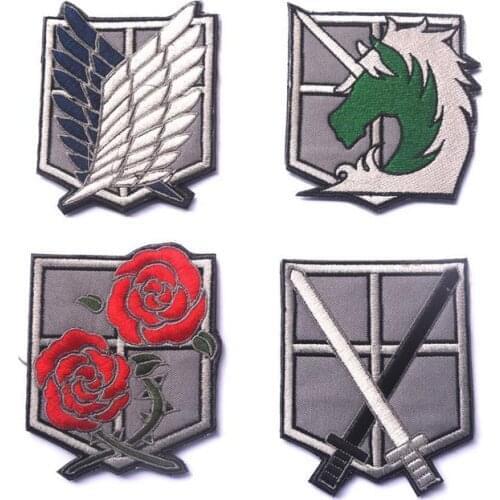 Embroidered Patches ATTACK ON TITAN Recon Corps/Blue Wings game cospaly military badge tactical for jacket