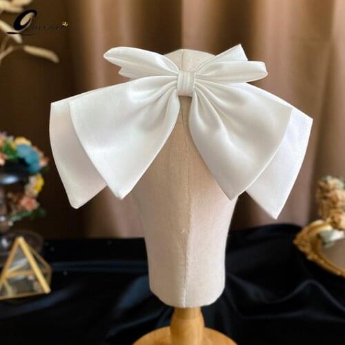 Hair Clip White Satin Bow Hairpin Wedding Accessories Clips For Girls Haar Bows Barrette Cheveux Butterfly Acessorios Women