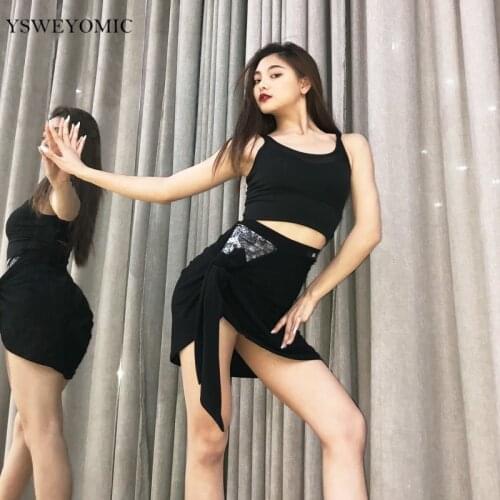 Latin Dance Skirt Irregular Practice Short Skirt Women Dance Skirt Chacharumba Dance Practice Suit L355