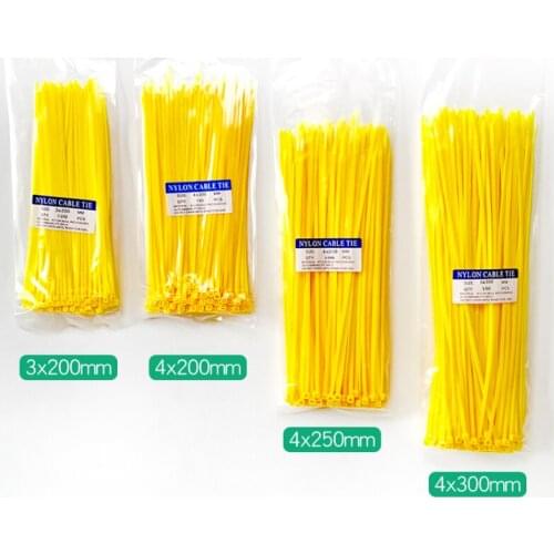 100pcs 1.8mm x100/200mm 2.7mm x 200/250/300 Yellow Cable Wire Zip Ties Self Locking Nylon Cable Tie Medical nylon bandage