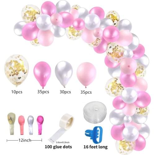 113Pcs Balloon Garland Arch Kit Pink Red Ink Blue Latex Balloons Baby Shower Birthday Wedding Party Anniversary Decor Supplies