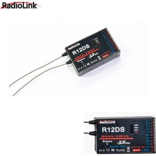 RadioLink R12DS 12CH 12 Channel Receiver 2.4Ghz For AT10 Transmitter Aircraft Aerial Photography Device
