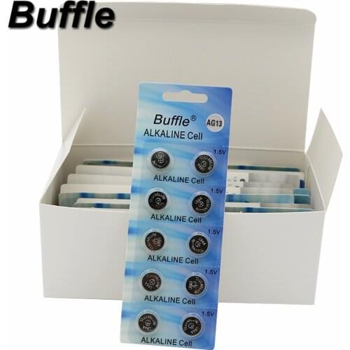 Buffle 40pcs/4packs AG13 LR44 357A S76E G13 Button Coin Cell Battery 1.5V Alkaline