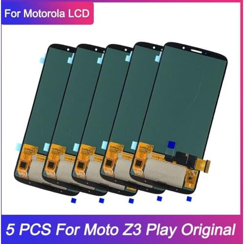 5 Piece Wholesale AMOLED Tested LCD For Moto Z3 Play XT1929 Display LCD Touch Screen Digitizer Assembly Replacement part