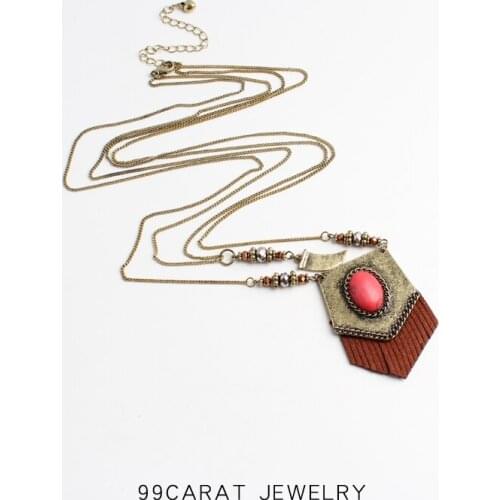 99 carat New Retro national style sweater chain Retro Old exaggerated texture Necklace female wa
