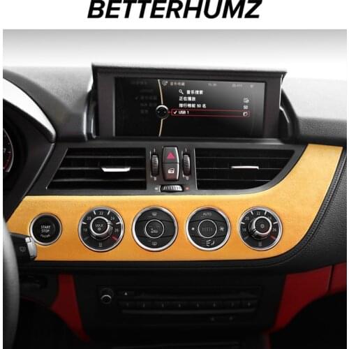 BETTERHUMZ Car Instrument Panel Trim Alcantara Wrap Interior Decoration Stickers Frame For BMW Z4 E89 2009-2016 Auto Accessories