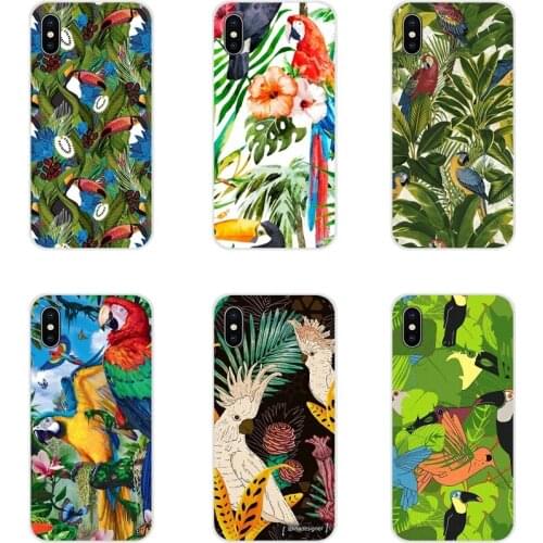 For Samsung Galaxy S3 S4 S5 Mini S6 S7 Edge S8 S9 S10 Lite Plus Note 4 5 8 9 Tropical plants Toucan Parrot Cell Phone Case Cover