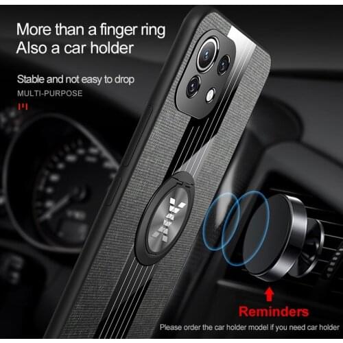 For Xiaomi Mi 11 Lite Case Hybrid Rugged Armor Kickstand Metal Finger Ring Magnetic holder Back Cover on Xiaomi Mi 11 Lite 6.55"