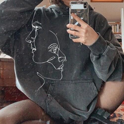 Black Printed New Design Chic Pullover Super Dalian Hoodie Womens Sweatshirt Fall 2021 New Long Sleeve Streetwear British Style