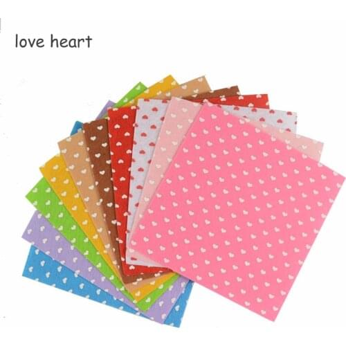 10 Sheet 15x15cm 1mm Thickness Arts Crafts Sewing Felt Cloth Pattern Bundle Felt DIY Craft Non Woven Fabric Home Decor