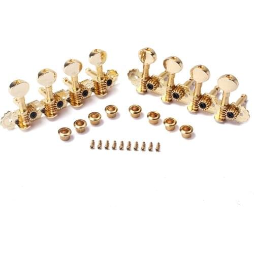 Guitar Machine Heads Tuning Pegs Keys for 8 String Acoustic Guitar Mandolin Double Hole 4L4R