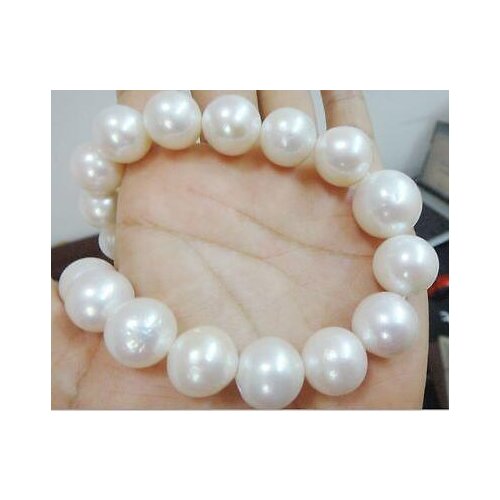 Fine jewelry free shipping HUGE 18"12-15MM NATURAL AUSTRALIAN SOUTH SEA GENUINE WHITE NUCLEAR PEARL NECKLACE