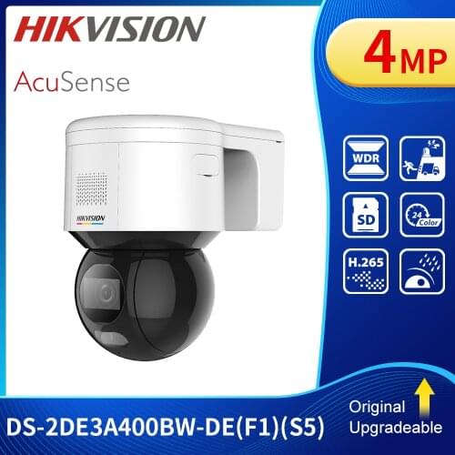 Hik 4mp ColorVu Speed Dome Network PTZ Camera Security Protection POE Acusense DS-2DE3A400BW-DE(F1)(S5) with Microphone Speaker