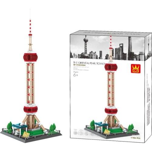 China Shanghai The Oriental Pearl Radio & TV Tower Bricks City Great Building Blocks Toys for Children Kids Gifts Model 1109Pcs