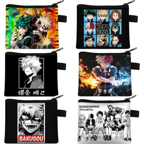 Anime My Hero Academia Coin Purse Kawaii MHA Wallet Cartoon Himiko Toga Dabi Money Coin Bag Girl Boku No Hero Academia Purse Bag