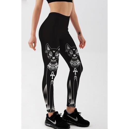 Summer style Hot Leggings For Womens cute Black white cat Digital Printing Elasticity Pants pants Plus size Drop ship