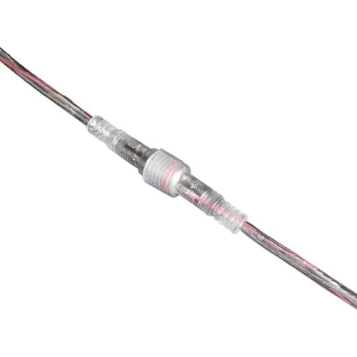 Mini Transparent Waterproof Cable LED Power Connector 2*0.3 mm² 2-Pin Male And Female Waterproof Connector