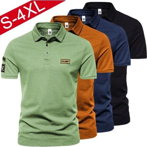 New Summer lapel shirt mens short-sleeved T-shirt fashion business US Air Force short-sleeved lapel T-shirt