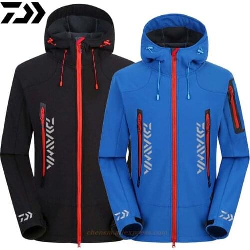 New DAIWA Winter Outdoor Soft Shell Men Fishing Windproof Fleece Jackets Warm Quick Dry Breathable Soft Shell Camping Jacket