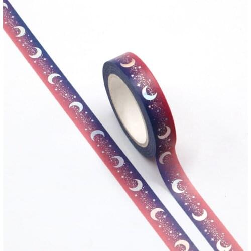 NEW 10pcs Decorative Starry Sky Moon Foil Washi Tapes DIY Bullet journal Adhesive Masking Tape Kawaii Papeleria Wholesale