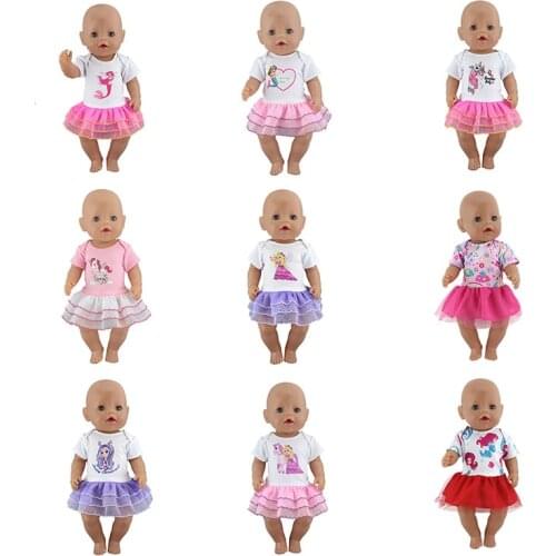 New dress Doll Clothes Fit For 43cm baby Doll clothes reborn Doll Accessories
