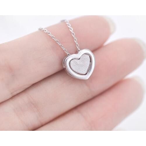 Sole Memory Romantic Sweet Heart Valentines Day Gift Cute Drawing 925 Sterling Silver Clavicle Chain Female Necklace SNE379