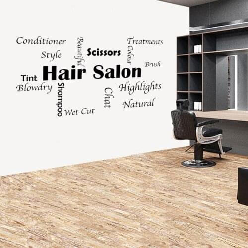 Hair Salon Collage Wall Sticker Vinyl Quote Hairdressers Barber Shop Words Wall Decals Removable Modern Decoration Mural S129