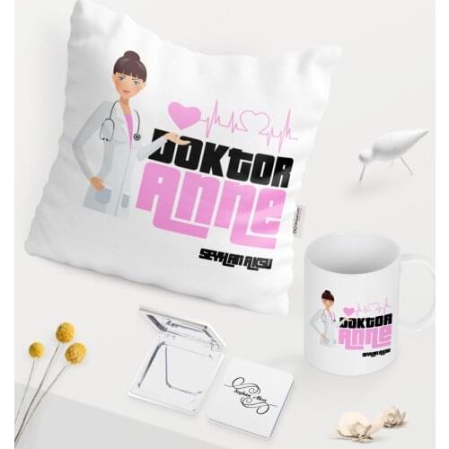 Personalized Doctor Mother White Mug Mirror Pillow Set