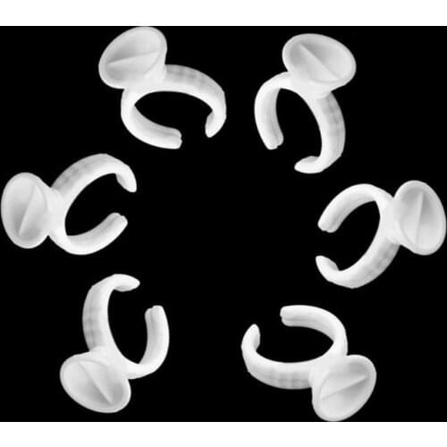 100 x Disposable Glue Holder Ring Pallet For Eyelash Extension Tattoo Pigment R3MF