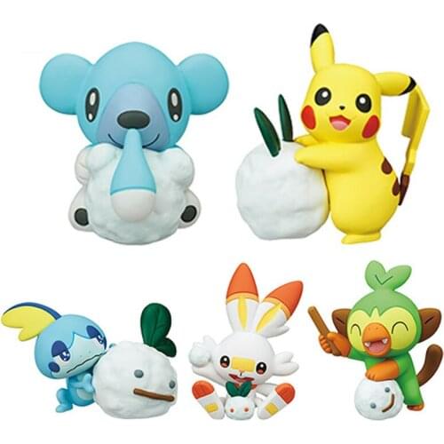 Pokemon Gashapon Four Seasons Pocket Monster Doll Spring Autumn Summer Winter Pikachu Psyduck Action Figure Collections