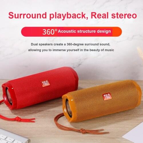 20W portable column, wireless bluetooth speaker, IPX5 waterproof outdoor subwoofer 3D cylindrical stereo, upgraded version TG117