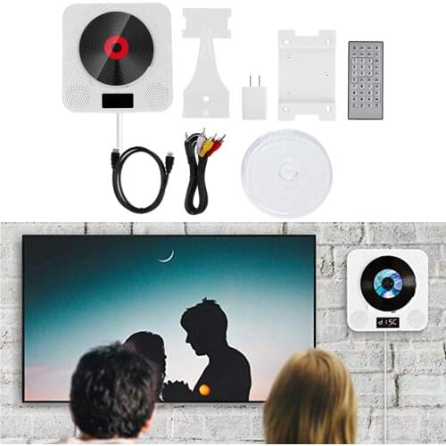 Portable Bluetooth CD Music Player Wall Mounted Remote Control US Plug 110V