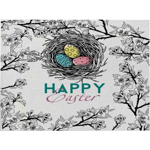 Tableware Mat Cute Placemat Easter Prints For Kitchen Dining Table Waterproof Coaster Modern Pad Home Decor Accessories 30*40cm