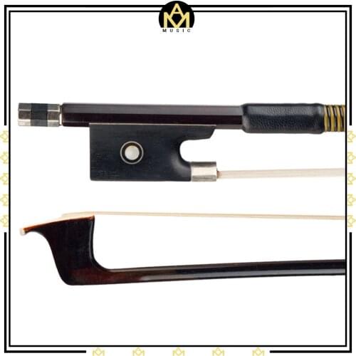 Durable Carbon Fiber Violin Bow Straight Bow Sheepskin Grip White Mongolia Horsehair Bow Ebony Frog W/ Paris Eye Inlay