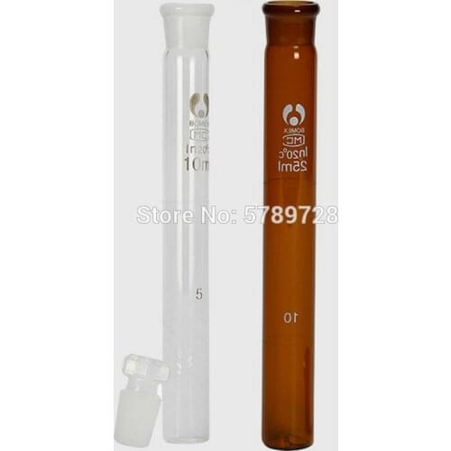 6pcs/lot Clear/brown glass colorimetric tube with stopper, Frosted mouth glass tube for laboratory analysis 5/10/25/50/100ml