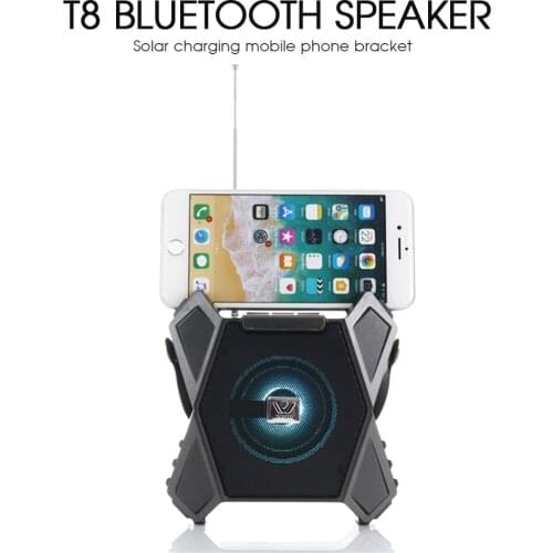 SAMTIAN Solar Charging Outdoor Speaker tereo Subwoofer Bluetooth Speaker Support TF Card With Phone Holder