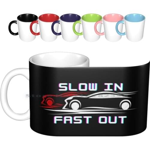 Sim Racing Slow In Fast Out Ceramic Mugs Coffee Cups Milk Tea Mug Sim Racing Racing Videogame Racing Game Sim Racing Sim Racing