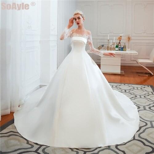 SoAyle Romantic Wedding Dress Boho Chic Wedding Dresses Ball Gown Lace Wedding Dress Plus Size Vestido de Noiva