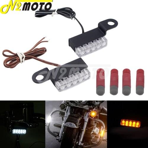 Motocross Mini LED Amber Turn Signal Tail Rear Light License Plate Blinke Light for Harley Cafe Racer Honda Yamaha Scooter ATV