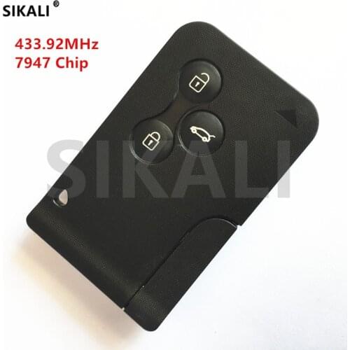 3 buttons Car Smart Remote Key for Megane Scenic 433.92MHz with PCF7947 Chip, Full/Complete Key for Renault