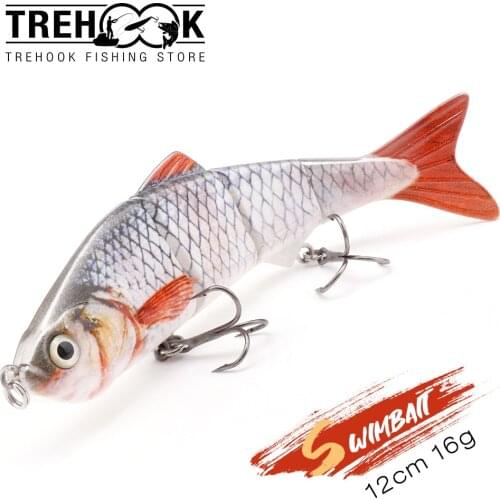 TREHOOK 12cm 16g 3-Segments Jointed Bait Fishing Lures Sinking Wobblers Pike Artificial Bait Hard Swimbait Crankbait Sea Fishing
