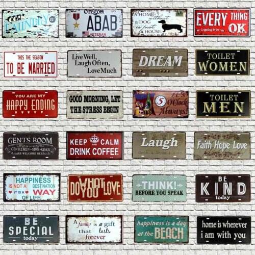 Toilet Women Metal Plate Dog Tin Sign Vintage Wall Bar Pub Garage Coffee Home Art Restaurant Decoration 30X15CM CH-0073