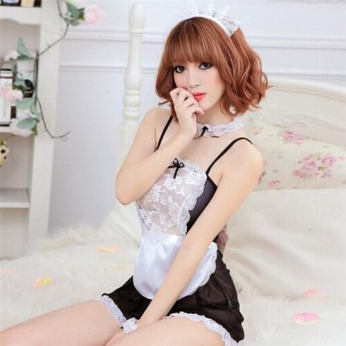 1Set Sexy Lenceria Erotic Lingerie Sheer Lace Halloween Costume Role Play Erotic Underwear Women Cosplay Uniform Lingerie