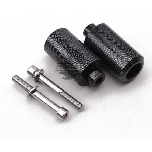 1pair Carbon Fibre Motorcycle Parts No Cut Delrin Frame Slider Crash Frame Protector for Yamaha FZ1 2006-2011