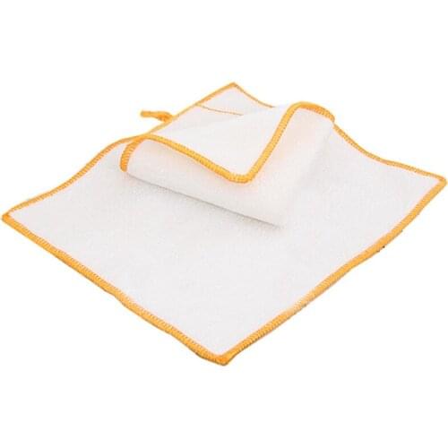 10Pcs Bamboo Fiber Dishcloth Double Thickening Densified Kitchen Cleaning Cloth Water Absorbent Cloth