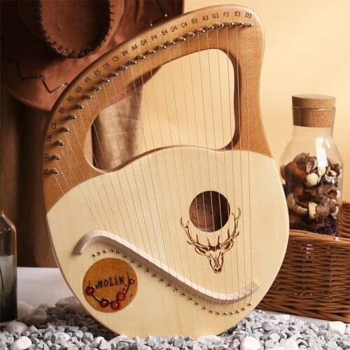 16/19/21/24 Strings Harp Lyre Harp Wooden Mahogany Harp 19 Strings Lyre Piano Musical Beginner Instrument With Matching Gifts