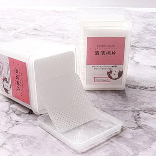 200pcs Lint Free Paper Cotton Wipes Eyelash Glue Remover Wipes Cleansing Cotton Sheet Nails Art Polish Makeup Clean Pads