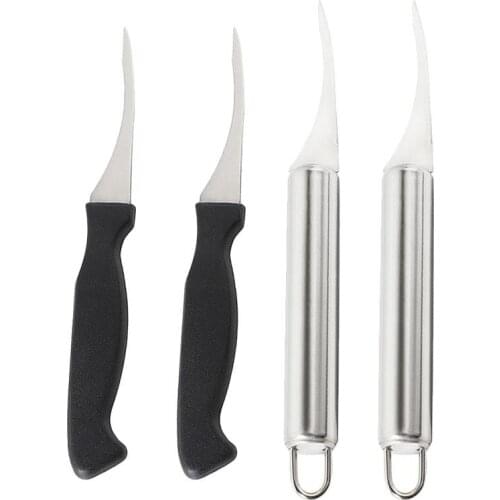 4pcs Stainless Steel Shrimp Line Peelers Shrimp Line Removers Shrimp Cleaners Shrimp Removing Knife For Shrimp Back Peeling